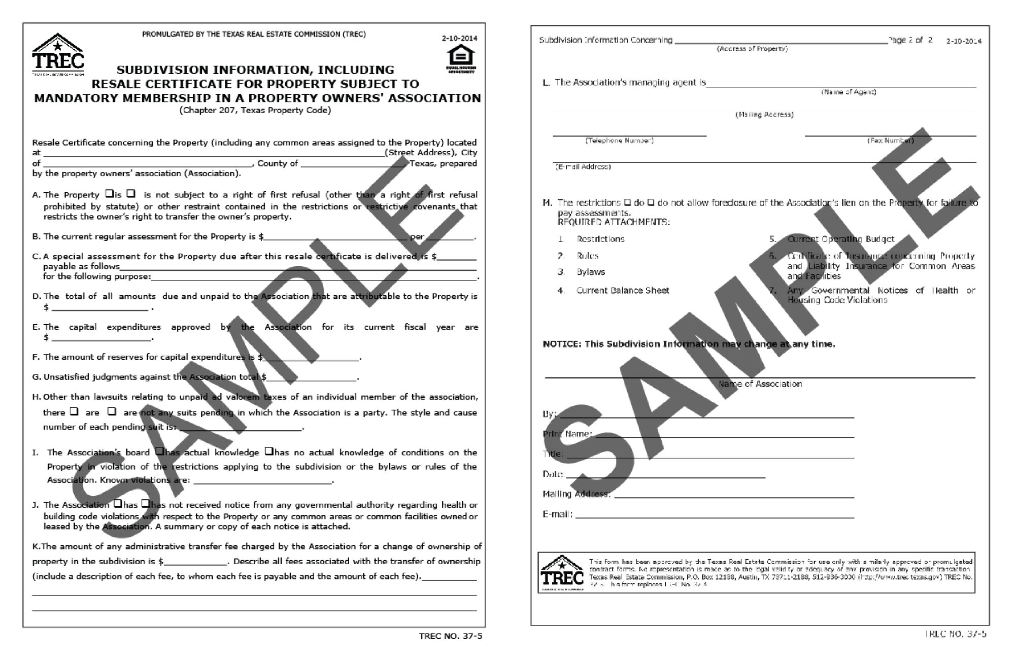Resale Certificate Coppertree Condominiums Association